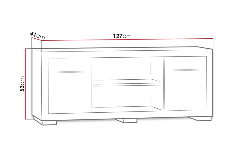 VEGAS TV-bänk 41x128 cm Ek - Ek - Möbler - Vardagsrum - Tv-möbler & mediamöbler - Tv-bänkar