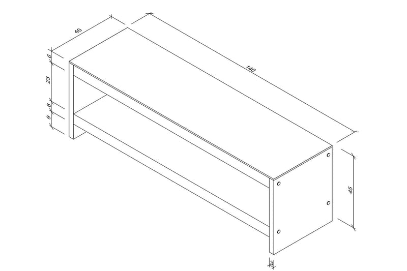 ZABAVA TV-bänk 140 cm Brun - Brun - Möbler - Vardagsrum - Tv-möbler & mediamöbler - Tv-bänkar