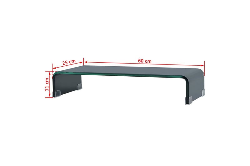 TV-bord glas svart 60x25x11 cm - Svart - Möbler - Vardagsrum - Tv-möbler & mediamöbler - Tv-hylla