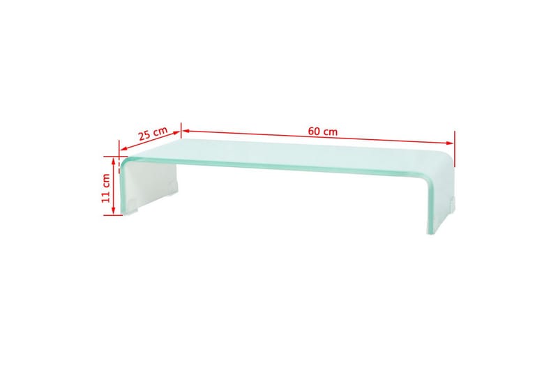 TV-bord glas vit 60x25x11 cm - Vit - Tv-hylla