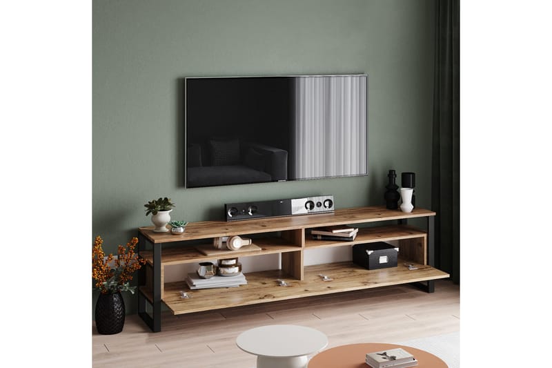 AGATEA Tv-möbelset 180x56 cm Grön - Möbler - Vardagsrum - Tv-möbler & mediamöbler - Tv-möbelset