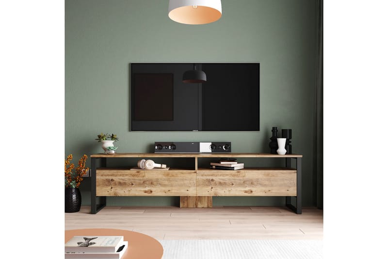 AGATEA Tv-möbelset 180x56 cm Grön - Möbler - Vardagsrum - Tv-möbler & mediamöbler - Tv-möbelset