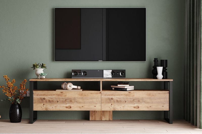 AGATEA Tv-möbelset 180x56 cm Grön - Möbler - Vardagsrum - Tv-möbler & mediamöbler - Tv-möbelset