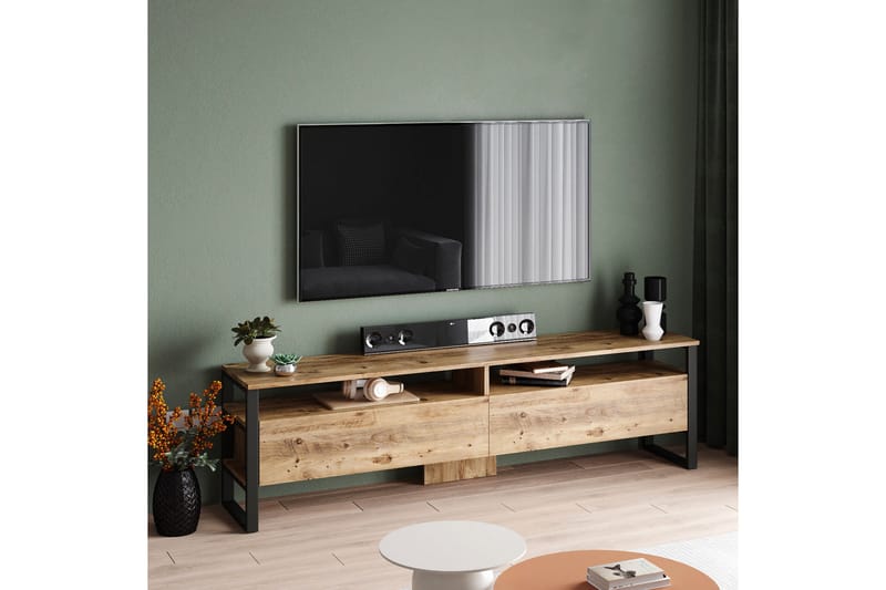 AGATEA Tv-möbelset 180x56 cm Grön - Möbler - Vardagsrum - Tv-möbler & mediamöbler - Tv-möbelset