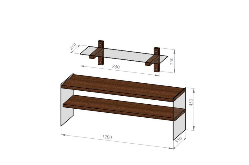 COLLIGAN TV-Möbelset 45 cm Valnöt - Möbler - Vardagsrum - Tv-möbler & mediamöbler - Tv-möbelset