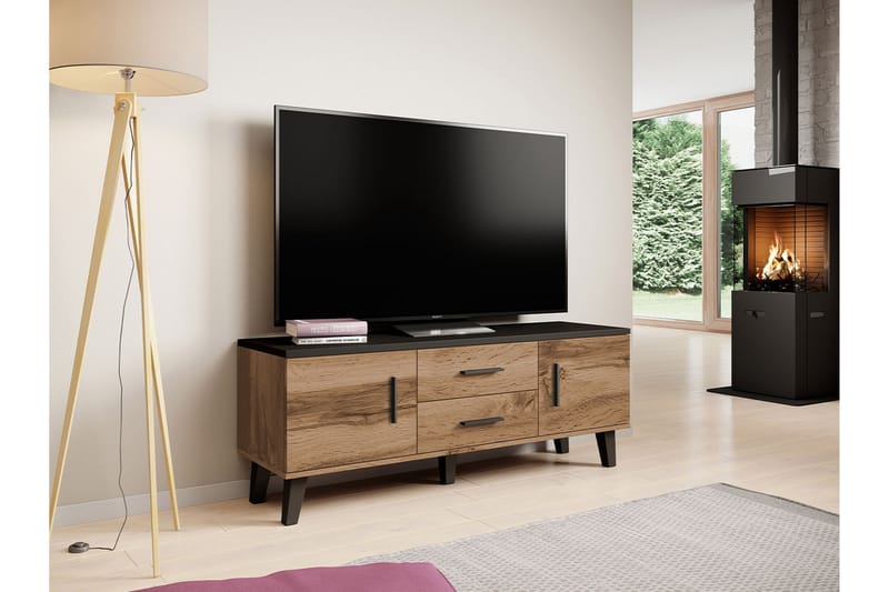 COPLIN Tv-möbelset 140 cm Natur/Svart - Möbler - Vardagsrum - Tv-möbler & mediamöbler - Tv-möbelset