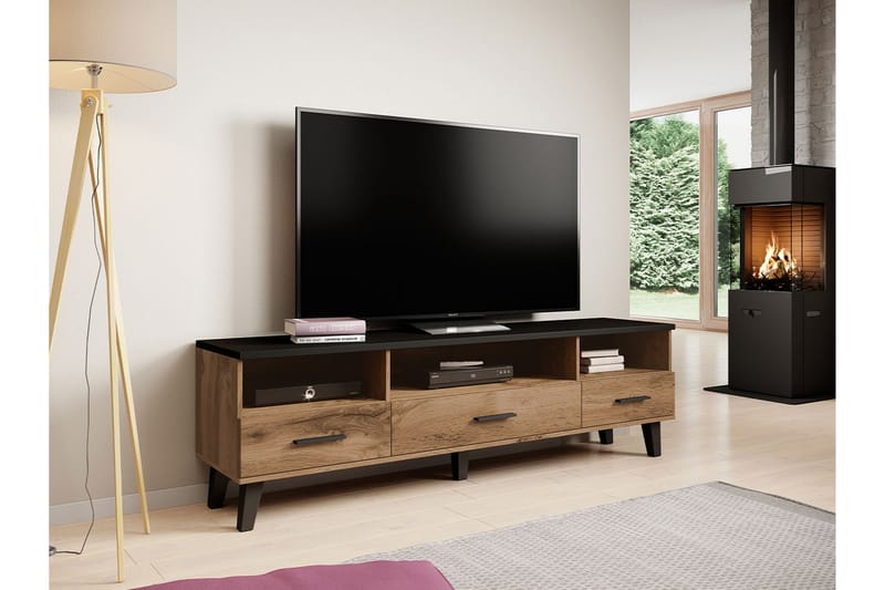 COPLIN Tv-möbelset 180 cm Natur/Svart - Möbler - Vardagsrum - Tv-möbler & mediamöbler - Tv-möbelset