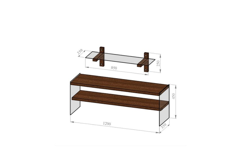 JUHAS TV-Möbelset 45 cm Valnöt - Möbler - Vardagsrum - Tv-möbler & mediamöbler - Tv-möbelset