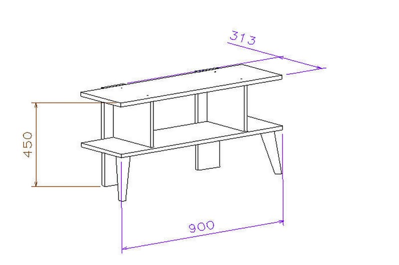 LOGGY Tv-möbelset 90 cm Mörkbrun - Möbler - Vardagsrum - Tv-möbler & mediamöbler - Tv-möbelset