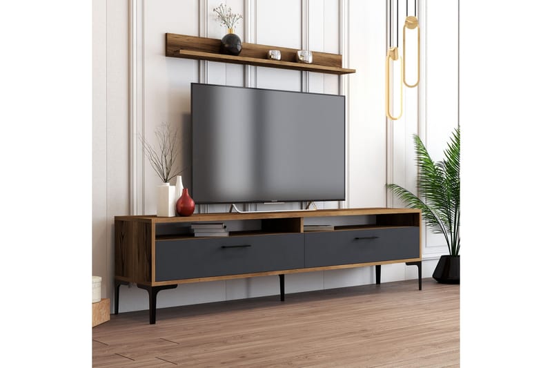 OBURUS Tv-möbelset 180x47 cm Brun - Möbler - Vardagsrum - Tv-möbler & mediamöbler - Tv-möbelset