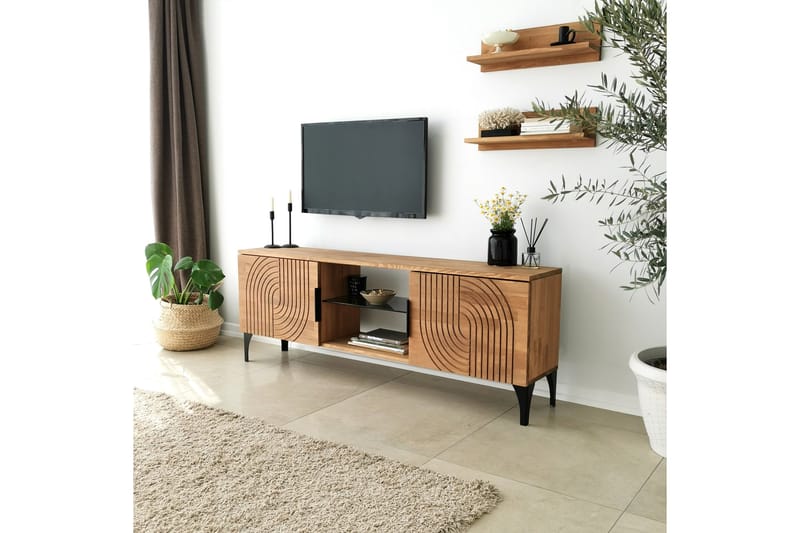 OBURUS Tv-möbelset 50x15 cm Brun - Möbler - Vardagsrum - Tv-möbler & mediamöbler - Tv-möbelset