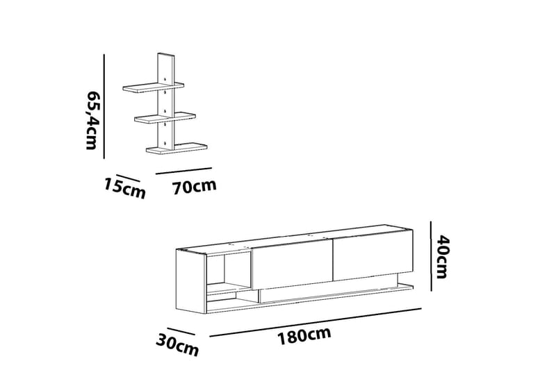 STENHESTRA TV-Möbelset 180 cm Vit - Möbler - Vardagsrum - Tv-möbler & mediamöbler - Tv-möbelset