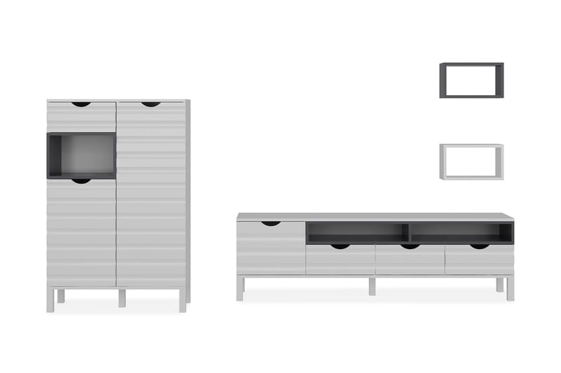 STENHESTRA TV-Möbelset 180 cm Vit/Grå - Möbler - Vardagsrum - Tv-möbler & mediamöbler - Tv-möbelset