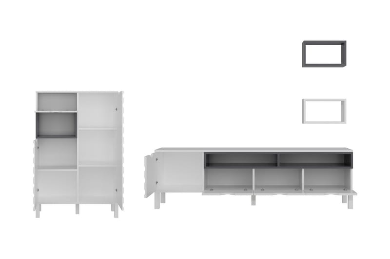 STENHESTRA TV-Möbelset 180 cm Vit/Grå - Möbler - Vardagsrum - Tv-möbler & mediamöbler - Tv-möbelset