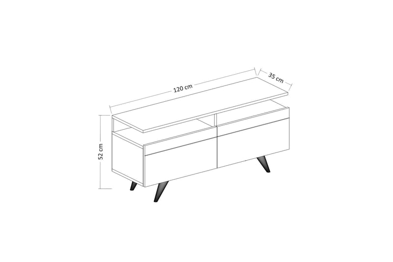 TV-MÖBELSET 35x150 cm 2 Skåp Natur/Vit - Natur/Vit - Möbler - Vardagsrum - Tv-möbler & mediamöbler - Tv-möbelset