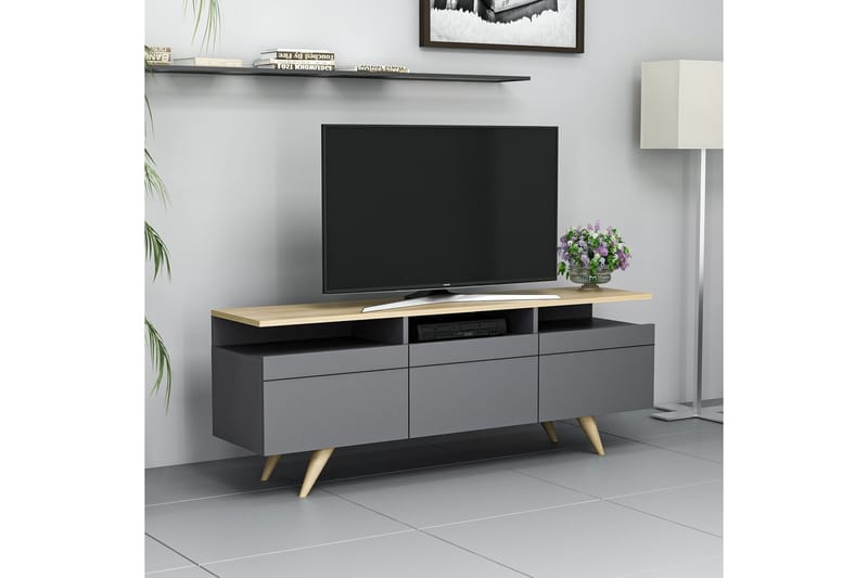 TV-MÖBELSET 35x150 cm Antracit/Natur - Möbler - Vardagsrum - Tv-möbler & mediamöbler - Tv-möbelset