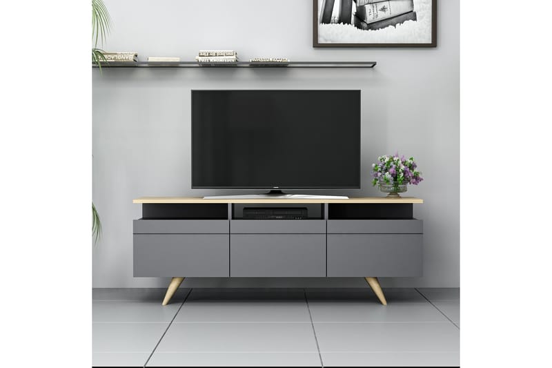 TV-MÖBELSET 35x150 cm Antracit/Natur - Möbler - Vardagsrum - Tv-möbler & mediamöbler - Tv-möbelset