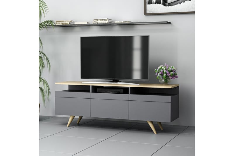 TV-MÖBELSET 35x150 cm Antracit/Natur - Möbler - Vardagsrum - Tv-möbler & mediamöbler - Tv-möbelset