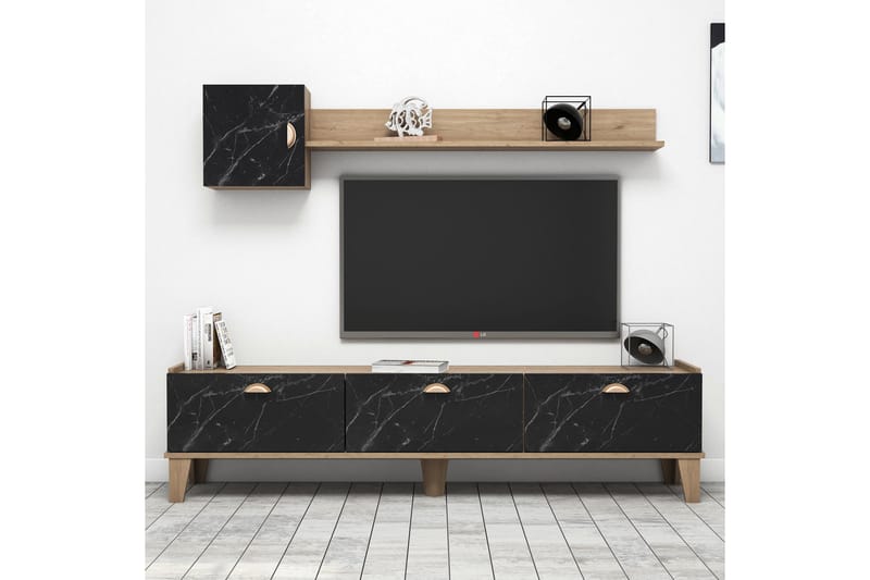 TV-MÖBELSET 35x178 cm Natur/Svart - Tv-möbelset