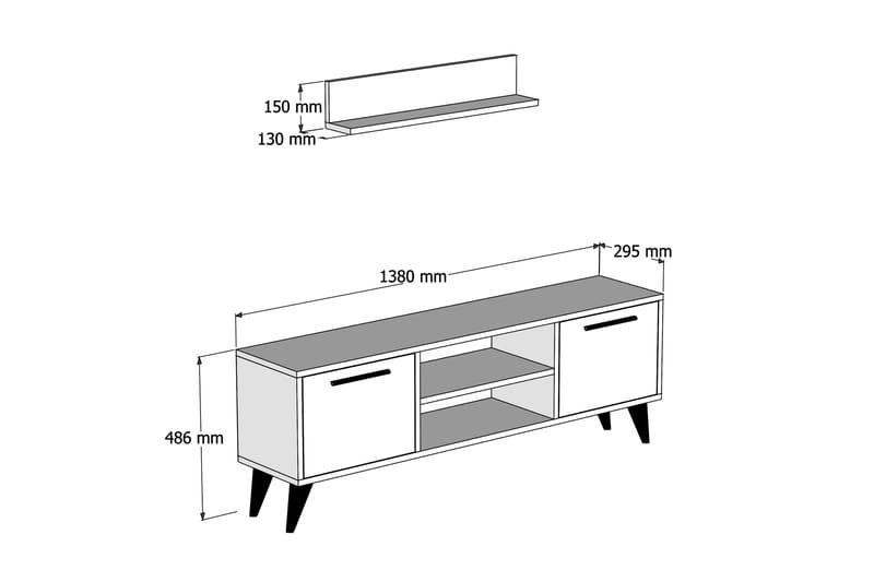 TV-MÖBELSET 49x138 cm Valnöt - Möbler - Vardagsrum - Tv-möbler & mediamöbler - Tv-möbelset