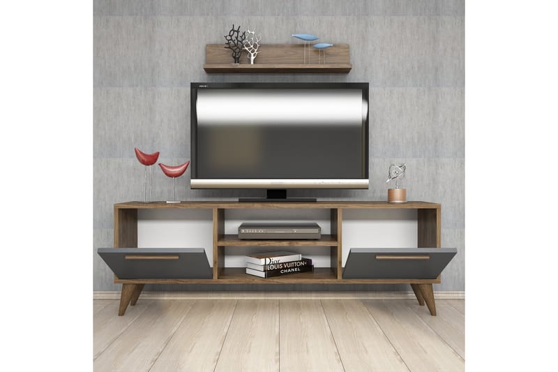 TV-MÖBELSET 49x138 cm Valnöt/Antracit - Möbler - Vardagsrum - Tv-möbler & mediamöbler - Tv-möbelset