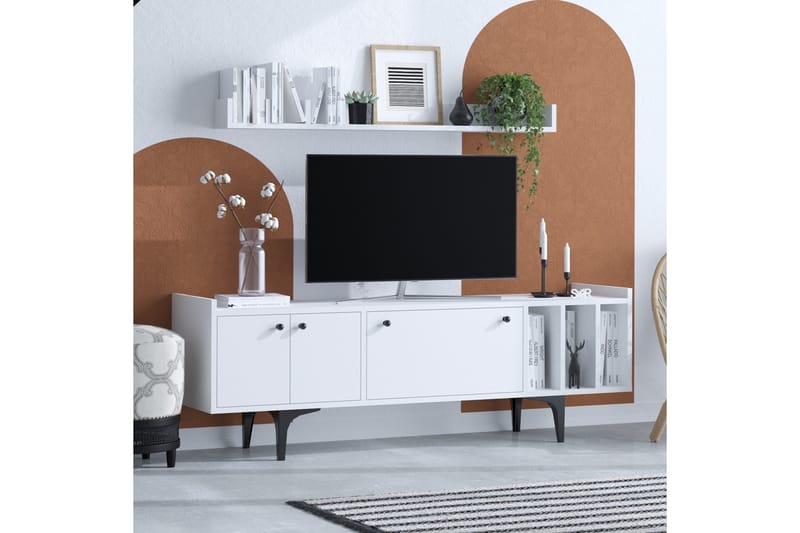 UKHAND Tv-möbelset 150x57 cm Vit - Möbler - Vardagsrum - Tv-möbler & mediamöbler - Tv-möbelset