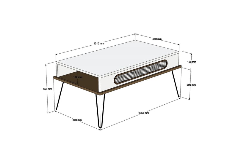 VARRED TV-Möbelset 145 cm Vit - Möbler - Vardagsrum - Tv-möbler & mediamöbler - Tv-möbelset