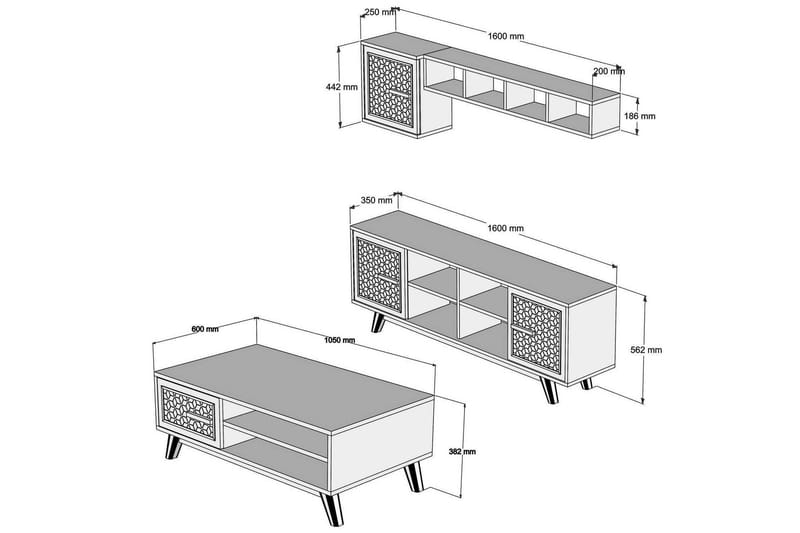 VARRED TV-Möbelset 160 cm Brun - Brun - Möbler - Vardagsrum - Tv-möbler & mediamöbler - Tv-möbelset