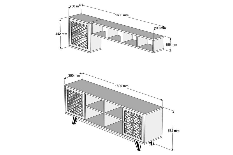 VARRED TV-Möbelset 160 cm Brun - Brun/Ek - Möbler - Vardagsrum - Tv-möbler & mediamöbler - Tv-möbelset