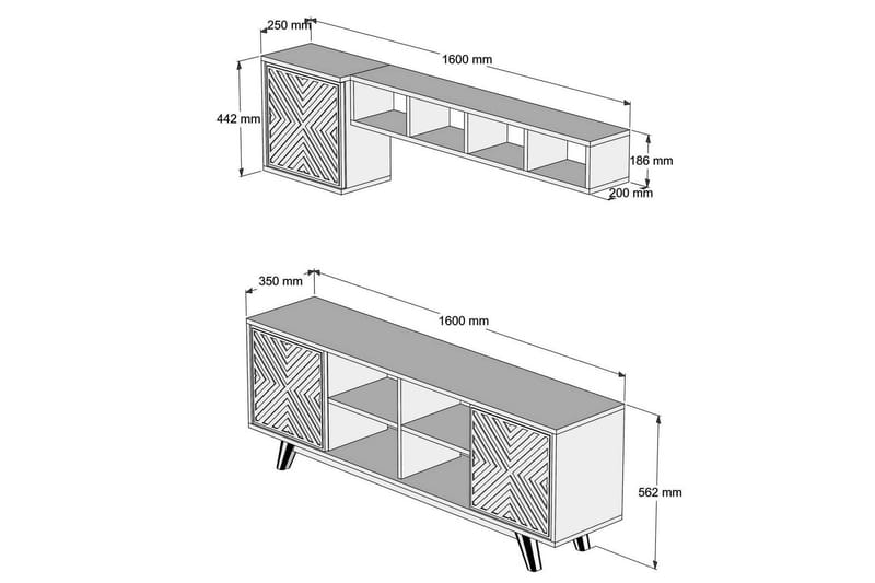 VARRED TV-Möbelset 160 cm Brun - Brun/Mönstrad - Möbler - Vardagsrum - Tv-möbler & mediamöbler - Tv-möbelset