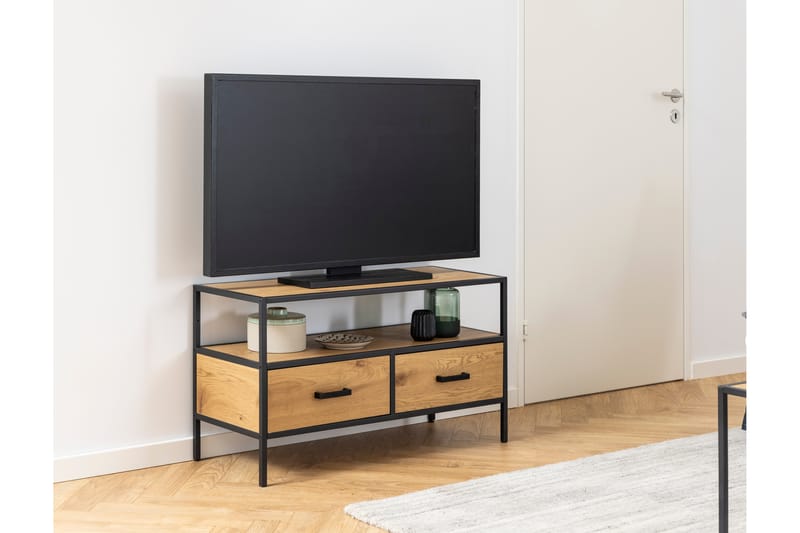 ZUMAR Tv-möbelset 90 cm 2 Lådor Svart/Matt Svart - Möbler - Vardagsrum - Tv-möbler & mediamöbler - Tv-möbelset