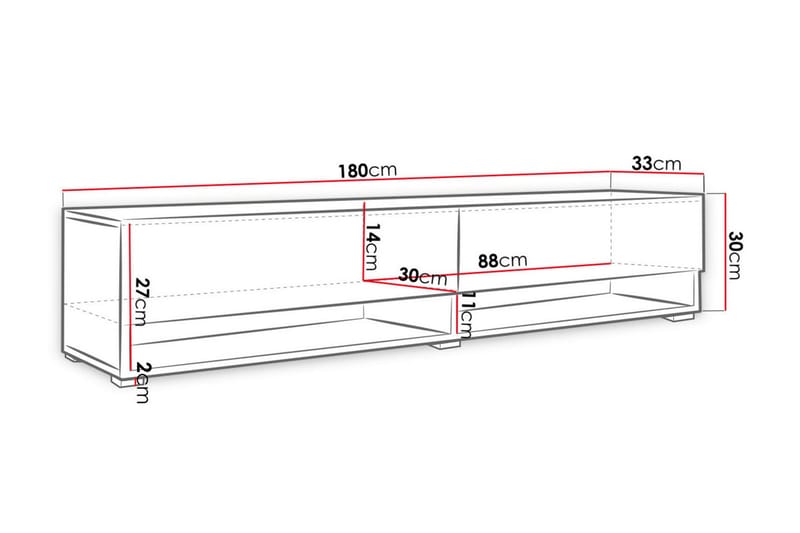 BUNIUM Tv-skåp 180 cm RGB LED Natur - Möbler - Vardagsrum - Tv-möbler & mediamöbler - Tv-skåp