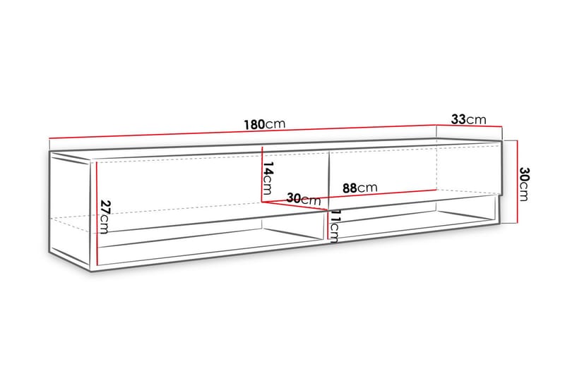 BUNIUM Tv-skåp 180 cm RGB LED Natur - Möbler - Vardagsrum - Tv-möbler & mediamöbler - Tv-skåp