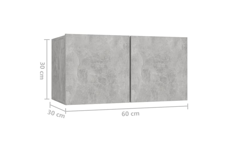 Hängande TV-skåp 2 st betonggrå 60x30x30 cm - Grå - Möbler - Vardagsrum - Tv-möbler & mediamöbler - Tv-skåp