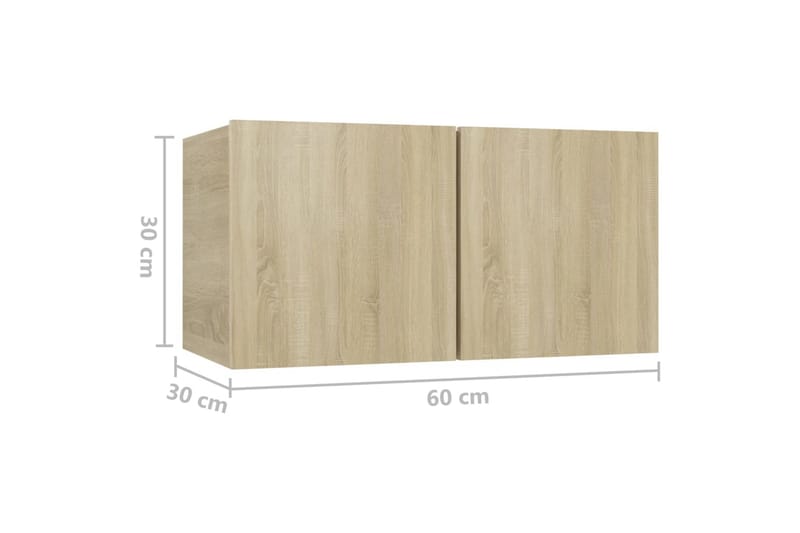 Hängande TV-skåp 3 st sonoma-ek 60x30x30 cm - Brun - Möbler - Vardagsrum - Tv-möbler & mediamöbler - Tv-skåp