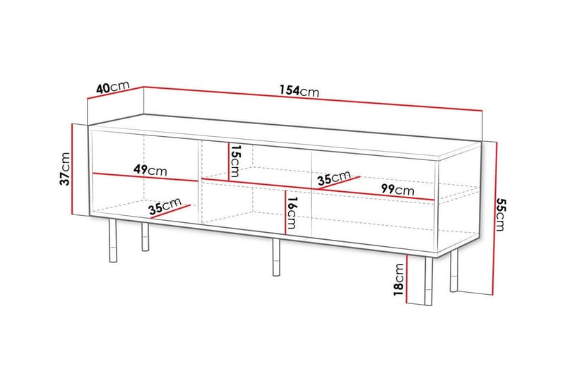 Juniskär Tv-skåp 154 cm Svart - Möbler - Vardagsrum - Tv-möbler & mediamöbler - Tv-skåp