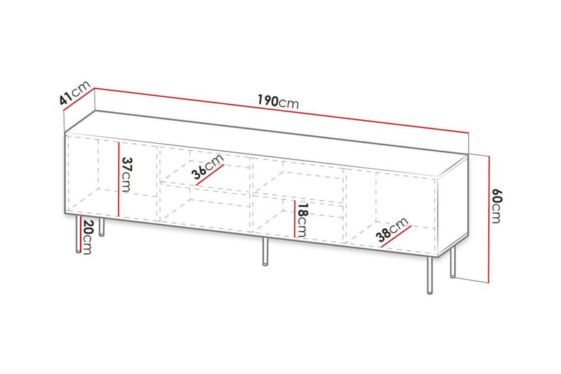 Juniskär Tv-skåp 190 cm Svart - Möbler - Vardagsrum - Tv-möbler & mediamöbler - Tv-skåp