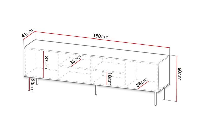 Juniskär Tv-skåp 190 cm Svart - Möbler - Vardagsrum - Tv-möbler & mediamöbler - Tv-skåp