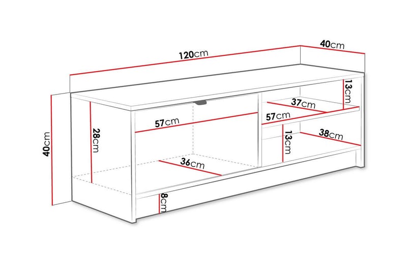 Kintore Tv-skåp 120 cm Svart - Möbler - Vardagsrum - Tv-möbler & mediamöbler - Tv-skåp