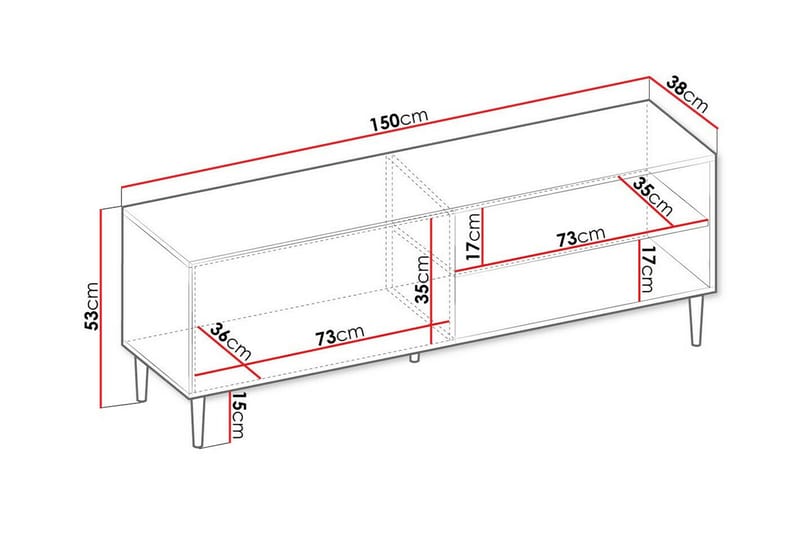 Kintore Tv-skåp 150 cm Vit - Möbler - Vardagsrum - Tv-möbler & mediamöbler - Tv-skåp