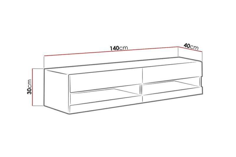 LISBURN Tv-skåp 140 cm Natur/Svart - Möbler - Vardagsrum - Tv-möbler & mediamöbler - Tv-skåp