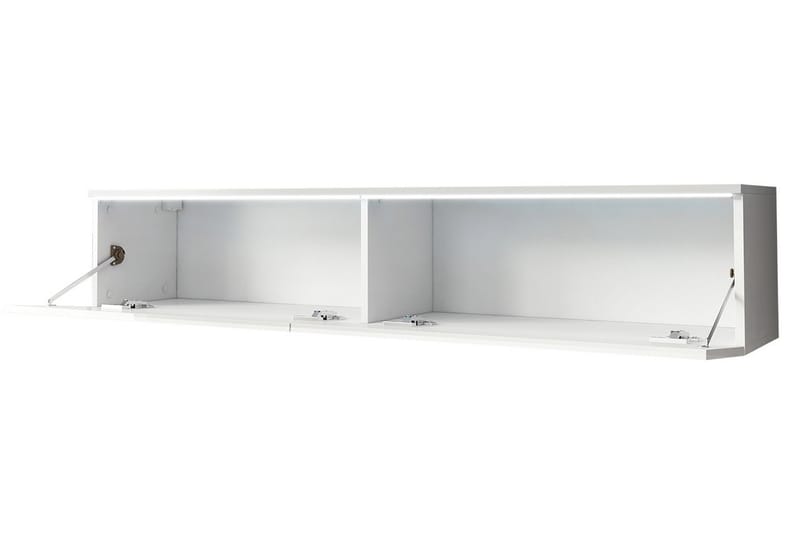 MEILLAC Tv-skåp 140 cm Vit LED Natur/Svart - Möbler - Vardagsrum - Tv-möbler & mediamöbler - Tv-skåp