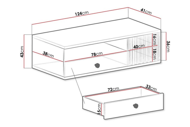 Rosehall Tv-skåp 124 cm Svart - Möbler - Vardagsrum - Tv-möbler & mediamöbler - Tv-skåp