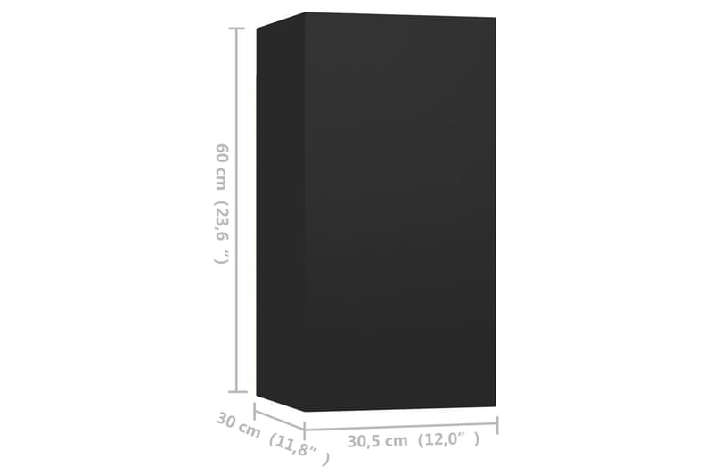 TV-skåp 4 delar svart 30,5x30x60 cm spånskiva - Svart - Möbler - Vardagsrum - Tv-möbler & mediamöbler - Tv-skåp