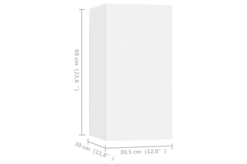 TV-skåp 4 st vit 30,5x30x60 cm spånskiva - Vit - Möbler - Vardagsrum - Tv-möbler & mediamöbler - Tv-skåp