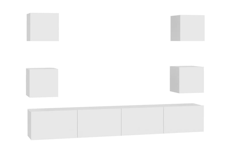 TV-skåp 6 delar vit spånskiva - Vit - Möbler - Vardagsrum - Tv-möbler & mediamöbler - Tv-skåp