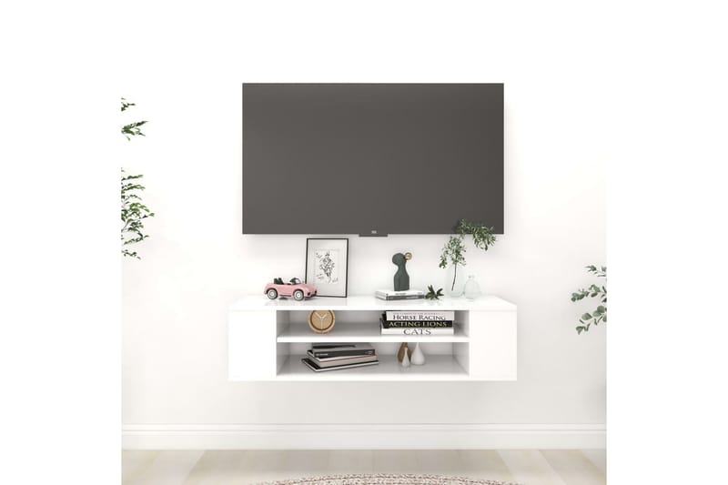 TV-väggskåp vit 100x30x26,5 cm spånskiva - Vit - Möbler - Vardagsrum - Tv-möbler & mediamöbler - Tv-skåp