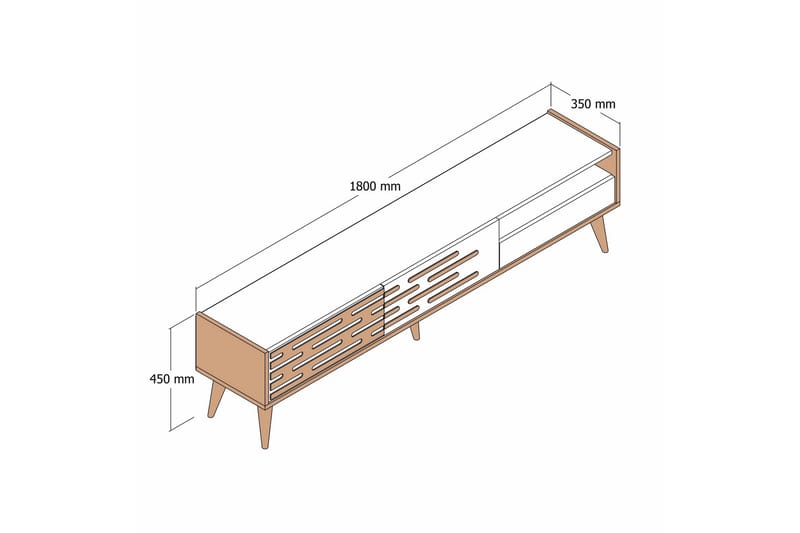 Valensiya Tv-bänk 180 cm Valnöt - Möbler - Vardagsrum - Tv-möbler & mediamöbler - Tv-bänkar