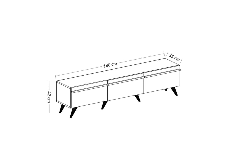 VALENTINA Tv-bänk 180x35 cm Vit - Möbler - Vardagsrum - Tv-möbler & mediamöbler - Tv-bänkar