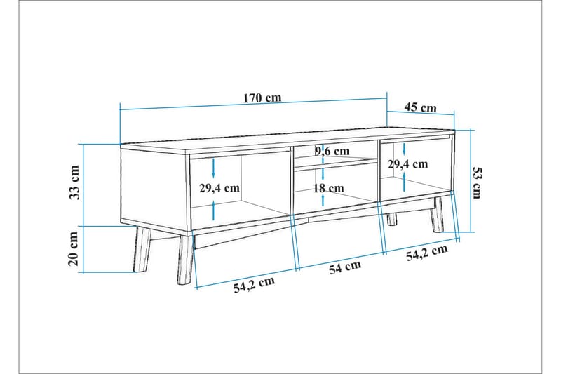 Valsot Tv-bänk 170 cm - Brun - Möbler - Vardagsrum - Tv-möbler & mediamöbler - Tv-bänkar